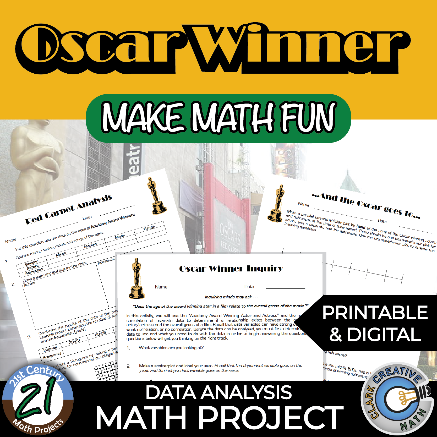oscar winner inquiry statistics math project
